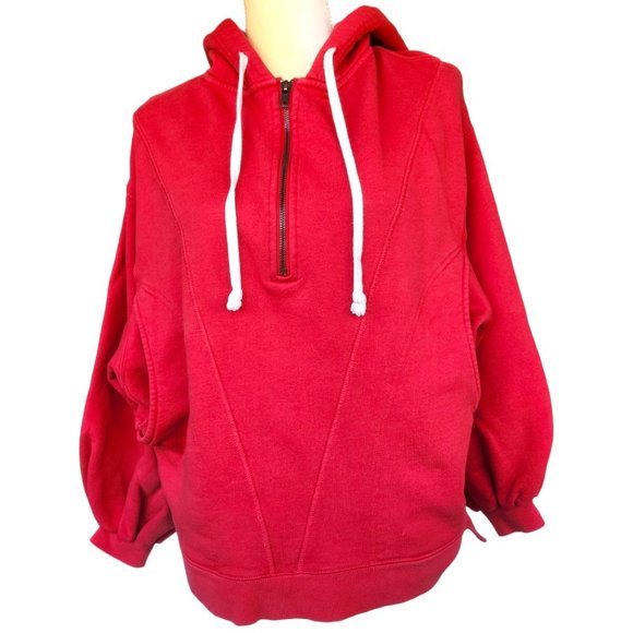 Free People High Road Pullover 1/4 Zip Hoodie Over-Sized Women's Size XS - Picture 1 of 11